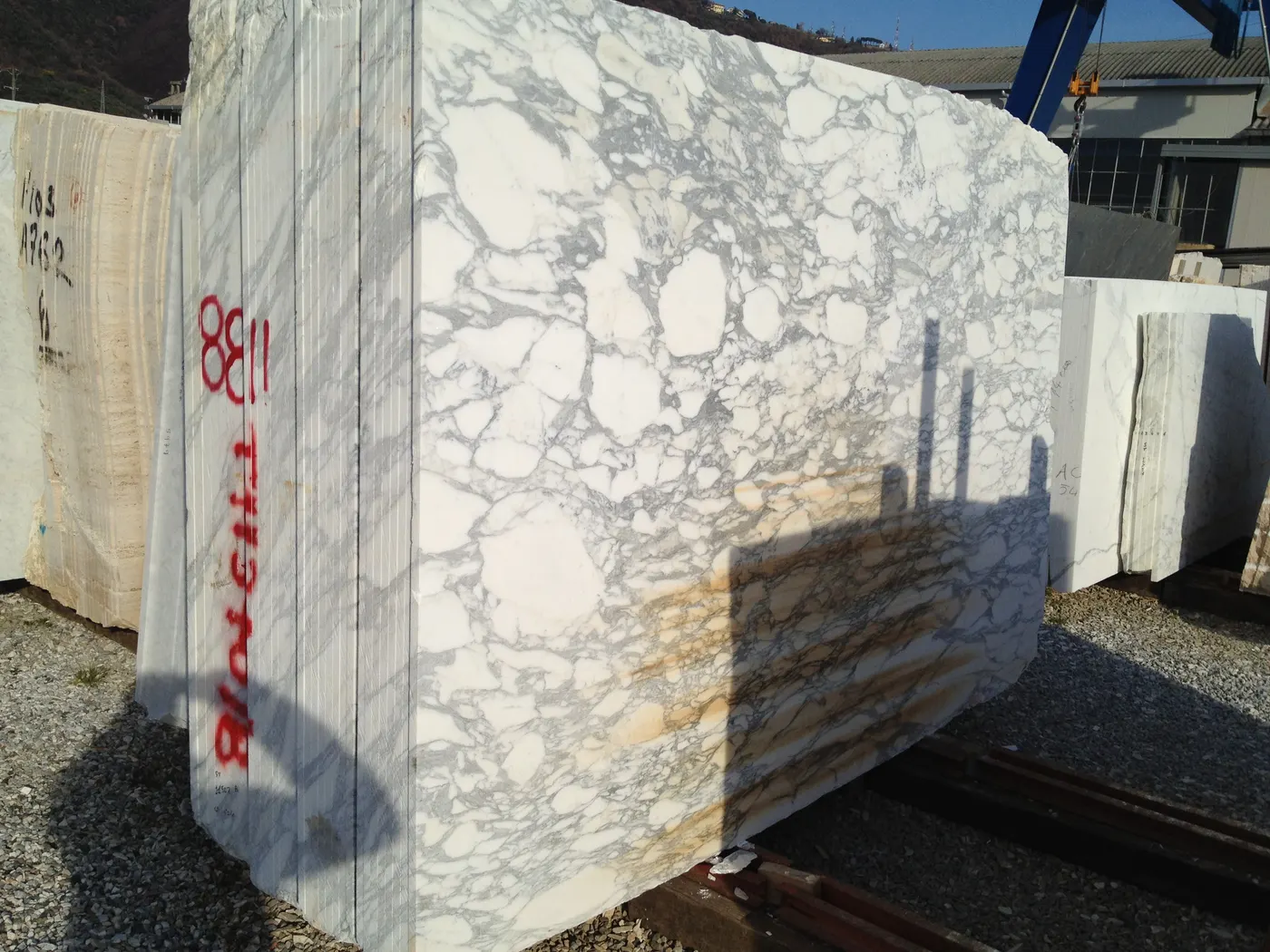 Arabescato Corchia Marmor, Plattenoberfläche – Marmi di Carrara – hellgrau, schwarz (3)
