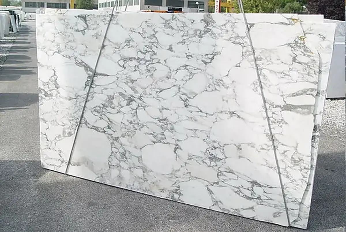 Arabescato Vagli Marmor, Plattenoberfläche – Marmi di Carrara – elfenbein, grau (7)