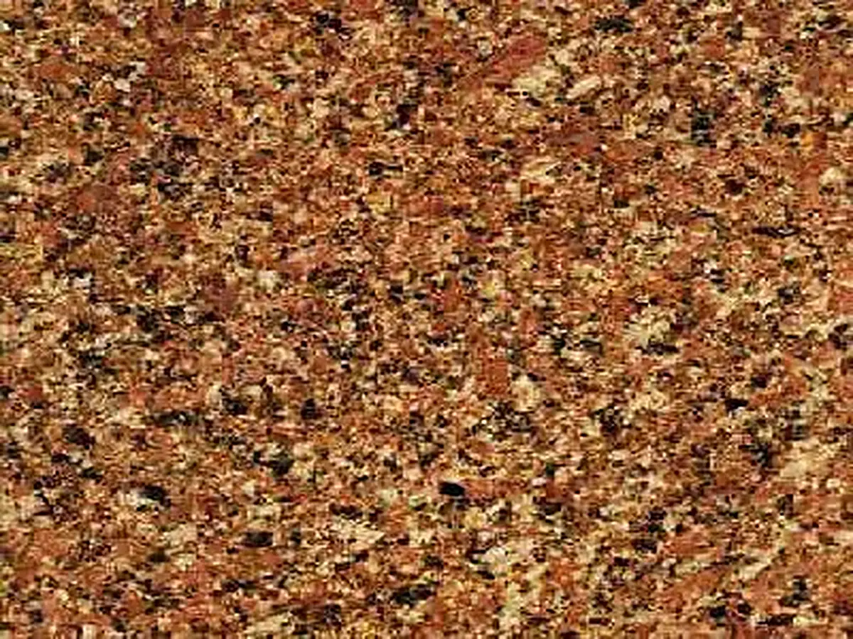 Arctic Brown Granit, polierte Probe – Marmi di Carrara – rostrot, gold (1)