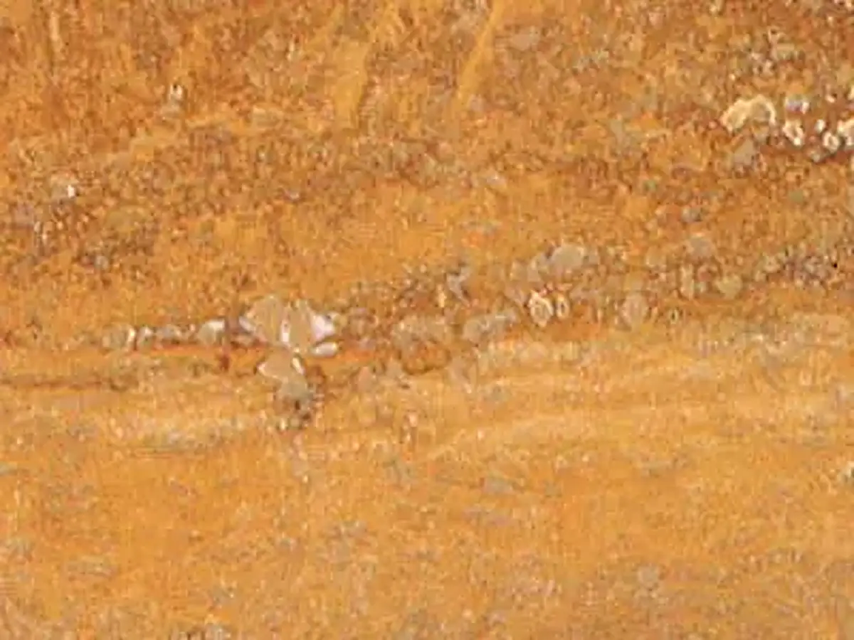 Azarshar Yellow travertine polished sample – Marmi di Carrara – gold (1)
