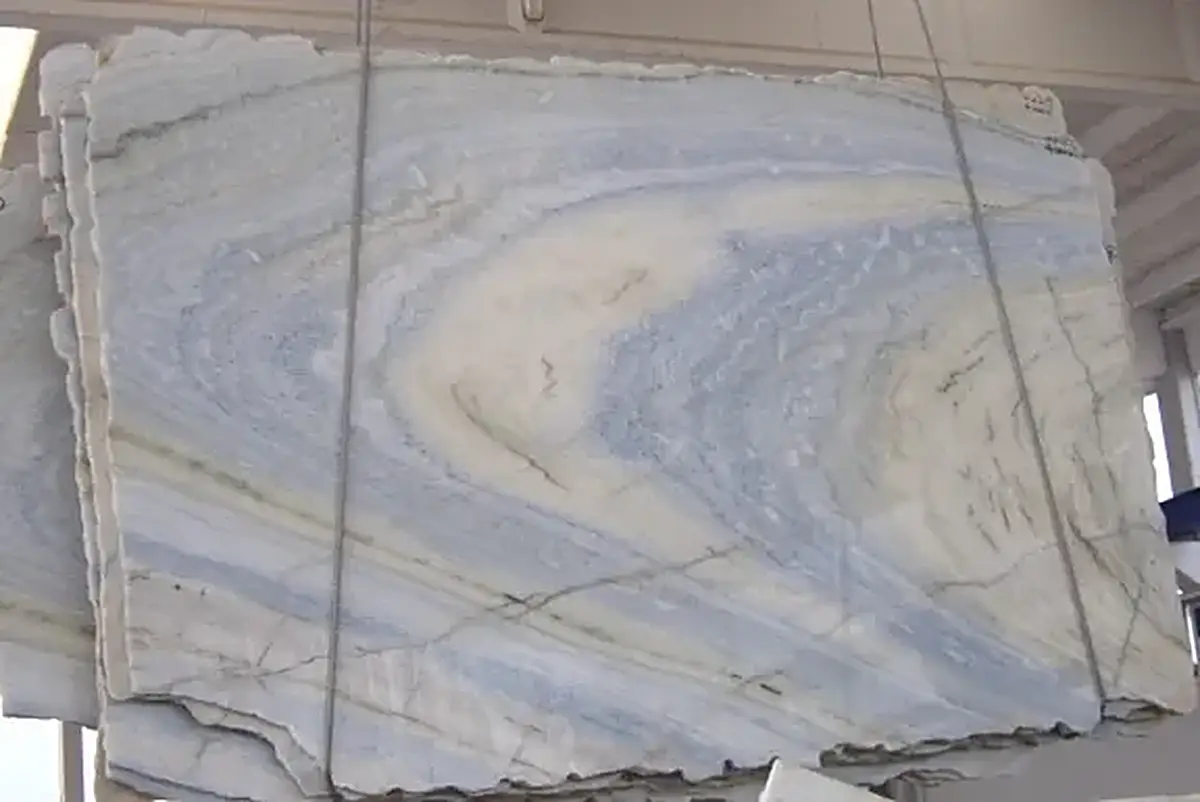 Azul Cielo Marmor, Plattenoberfläche – Marmi di Carrara – hellgrau, grau (3)