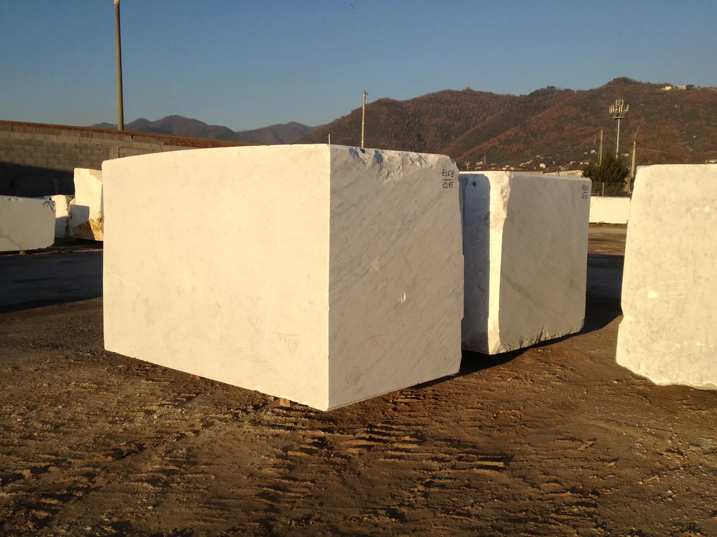 Bianco Carrara marble slab surface – Marmi di Carrara – grey, black (46)