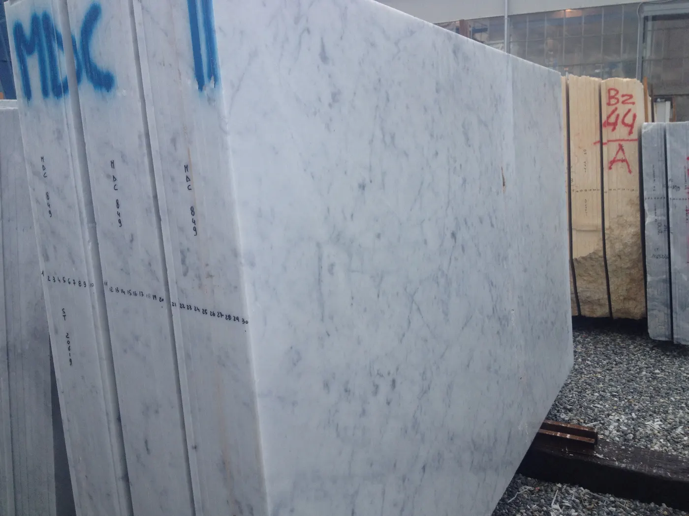 Bianco Carrara C marble slab surface – Marmi di Carrara – grey, light grey (40)