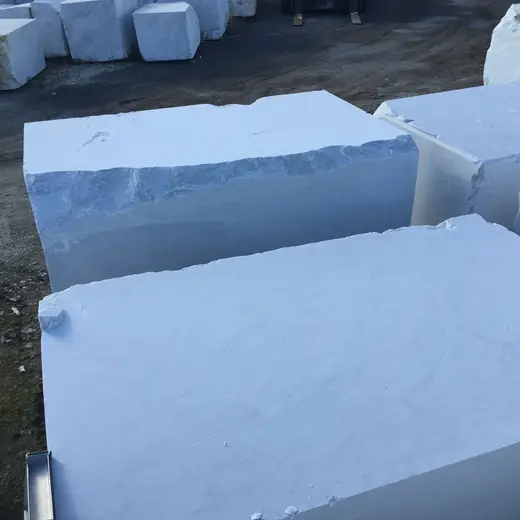 Bianco Carrara C marble slab surface – Marmi di Carrara – light grey, blue (44)