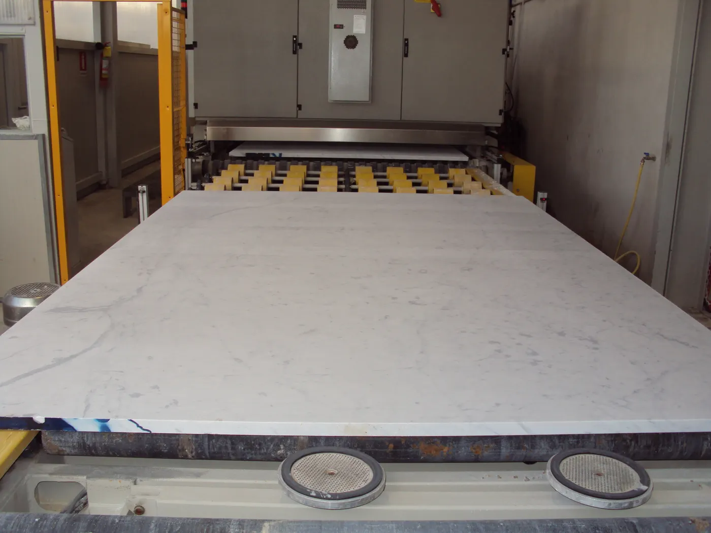 Bianco Carrara C marble slab surface – Marmi di Carrara – light grey, green (49)