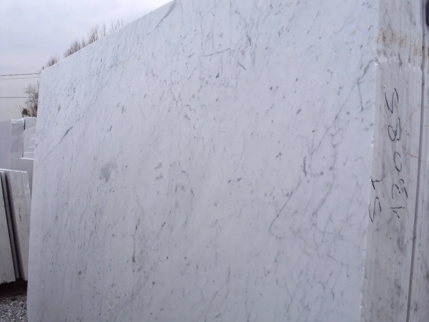 Bianco Carrara C marble slab surface – Marmi di Carrara – light grey, grey (51)
