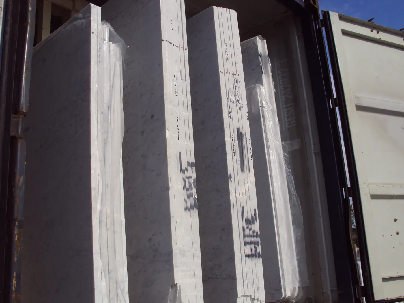 Bianco Gioia mármol, superficie de losa – Marmi di Carrara – antracita, gris claro (48)