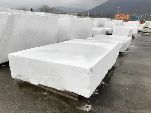 Bianco Gioia marble slab surface – Marmi di Carrara – charcoal, light grey (74)