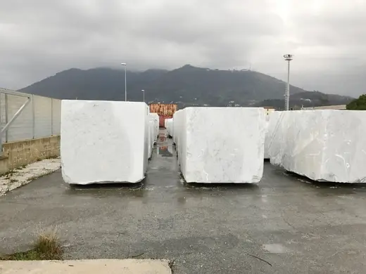 Bianco Gioia marble slab surface – Marmi di Carrara – grey, ivory (75)