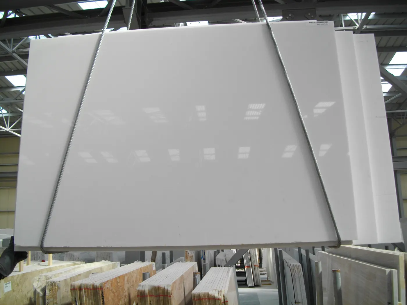 Bianco Thassos marmo, superficie di lastra – Marmi di Carrara – grigio chiaro, antracite (4)