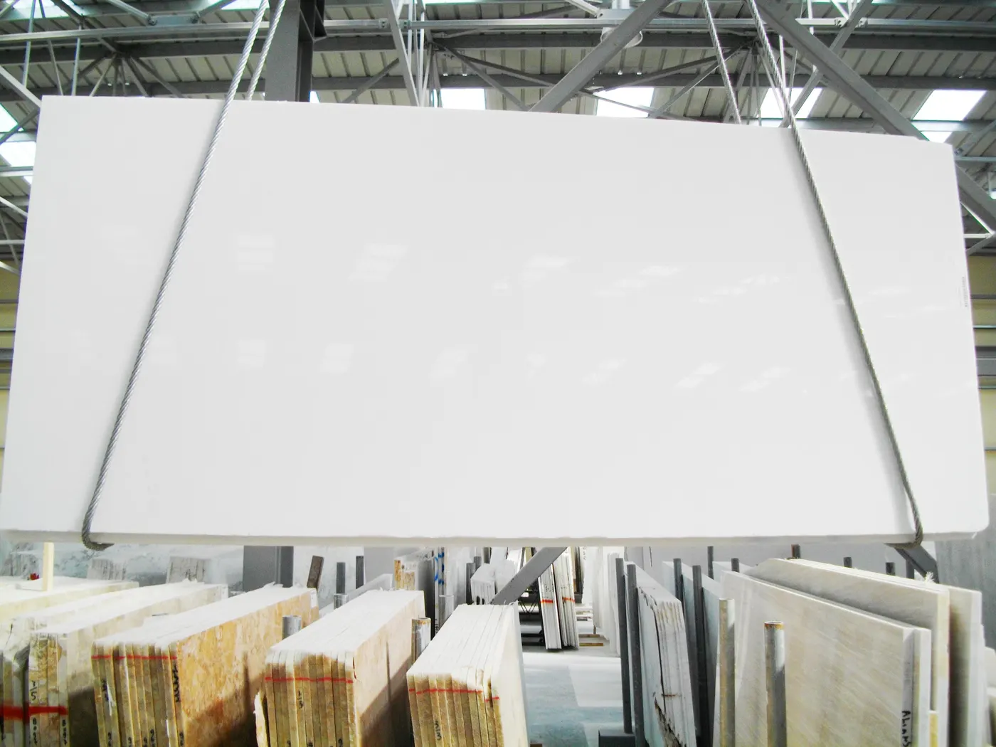 Bianco Thassos Extra marble slab surface – Marmi di Carrara – white, green (2)