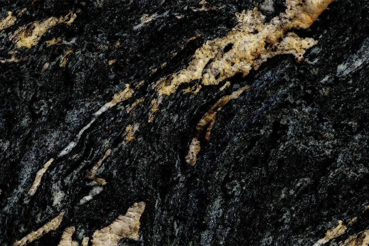 Black Cosmic marble slab surface – Marmi di Carrara – black, green (1)