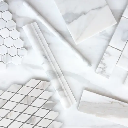 Calacatta Gold marble tiles – Marmi di Carrara – white, ivory (62)