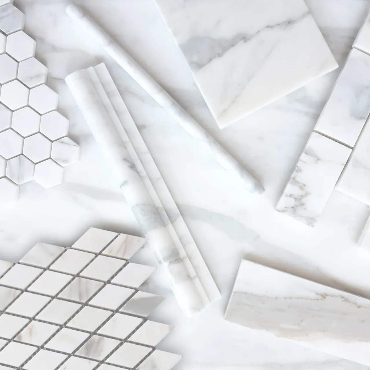 Calacatta Gold marble tiles – Marmi di Carrara – white, ivory (62)
