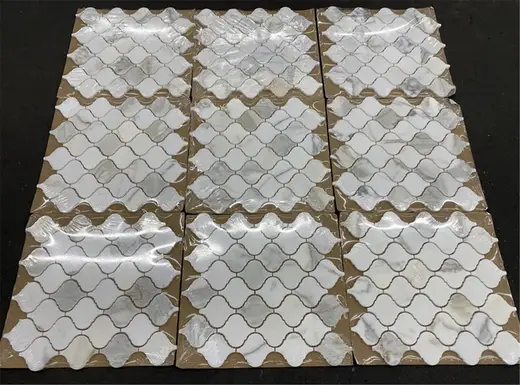 Calacatta Gold marble mosaic – Marmi di Carrara – light grey, grey (73)