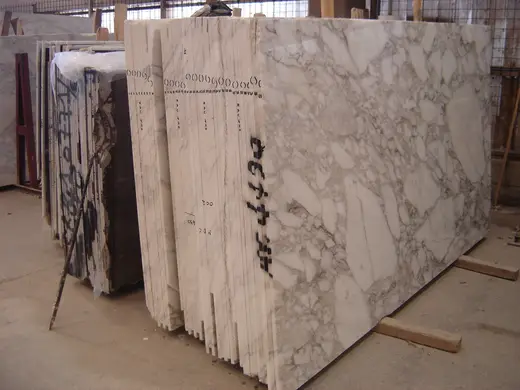 Calacatta Vagli mármol, superficie de losa – Marmi di Carrara – gris, beige (3)