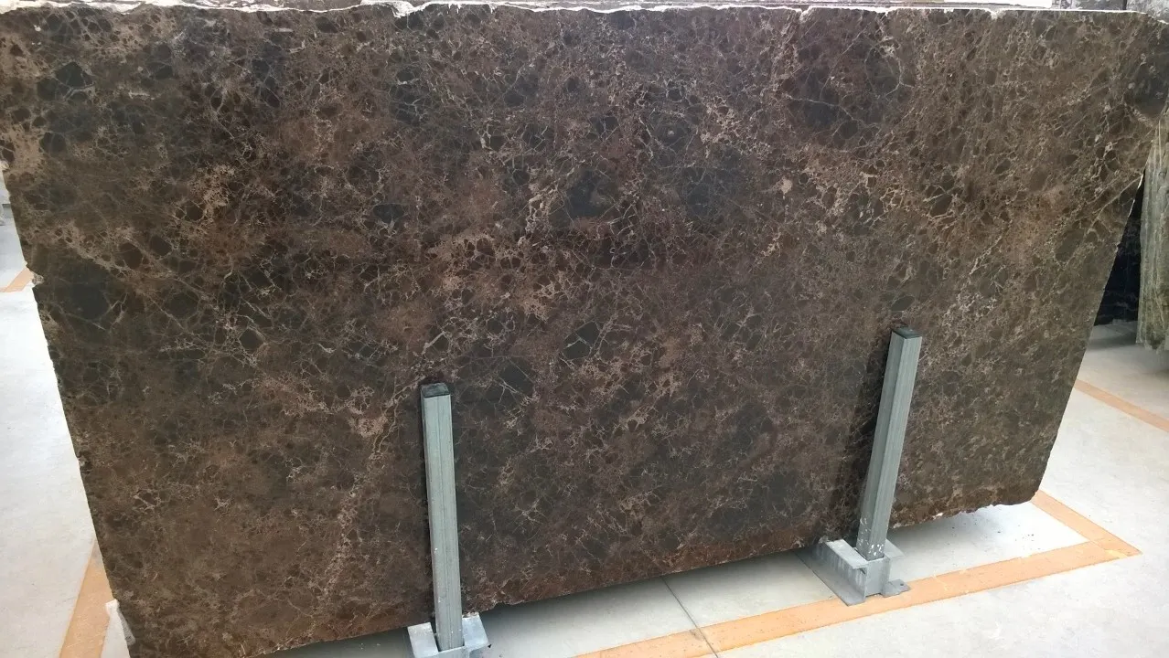 Emperador Dark marble slab surface – Marmi di Carrara – charcoal, ivory (2)