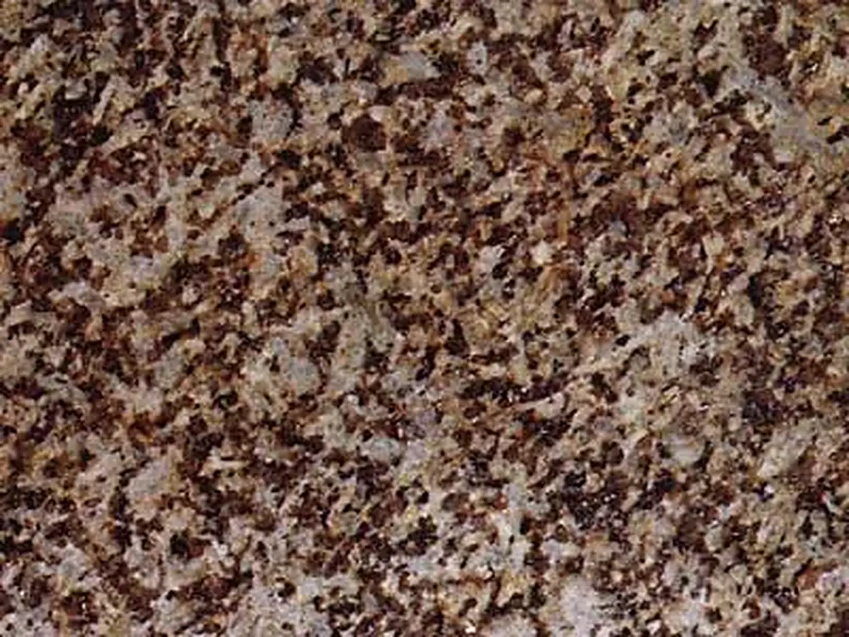 Flossenbürg yellow-Grau Granit, polierte Probe – Marmi di Carrara – braun, grau (1)