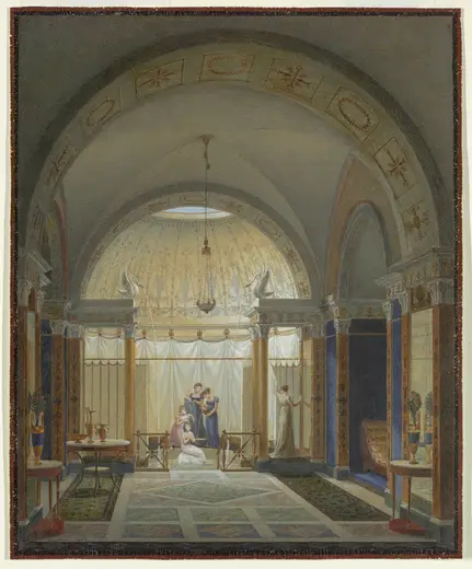 Bagno: Drawing, Bathroom and Boudoir Interior, 1807 (CH 18794675-2)