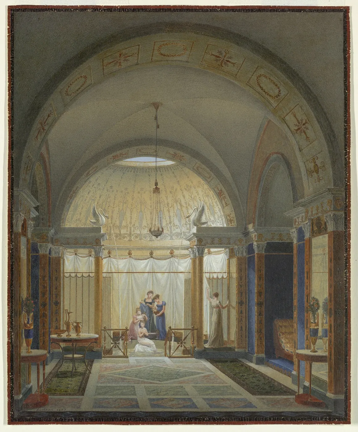 Bathroom: Drawing, Bathroom and Boudoir Interior, 1807 (CH 18794675-2)