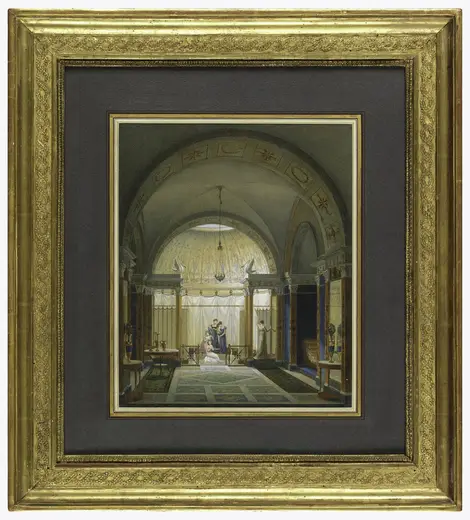 Bagno: Drawing, Bathroom and Boudoir Interior, 1807 (CH 18794675)
