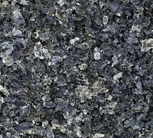 Bagno: Blue Pearl Granite (larvikite) (Larvik Batholith, 292-298 Ma, Early Permian; near Larvik, 