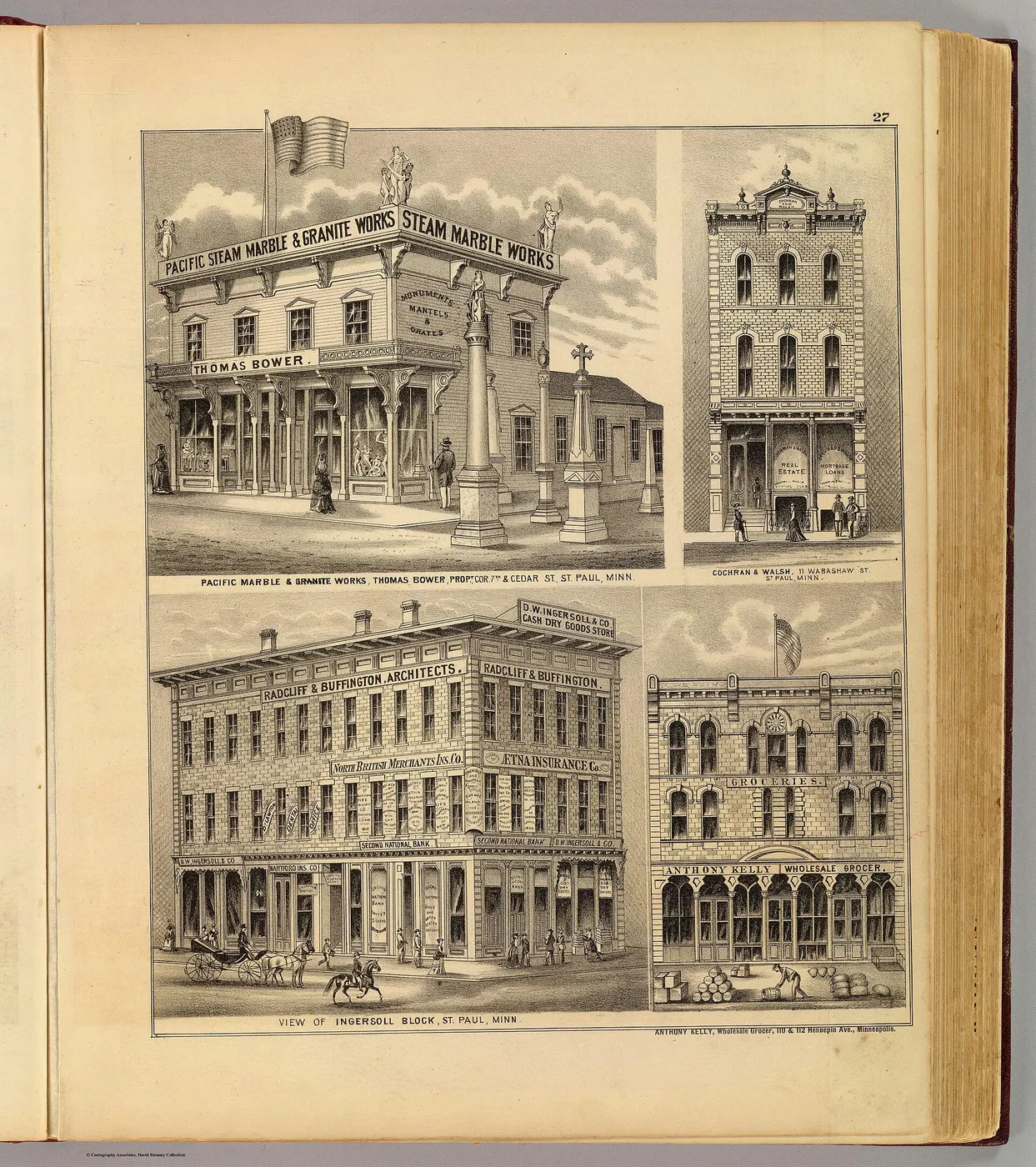 Quarry block: Pacific Marble & Granite Works, Thomas Bower, propr. (with) View of Ingersoll Block ... (w