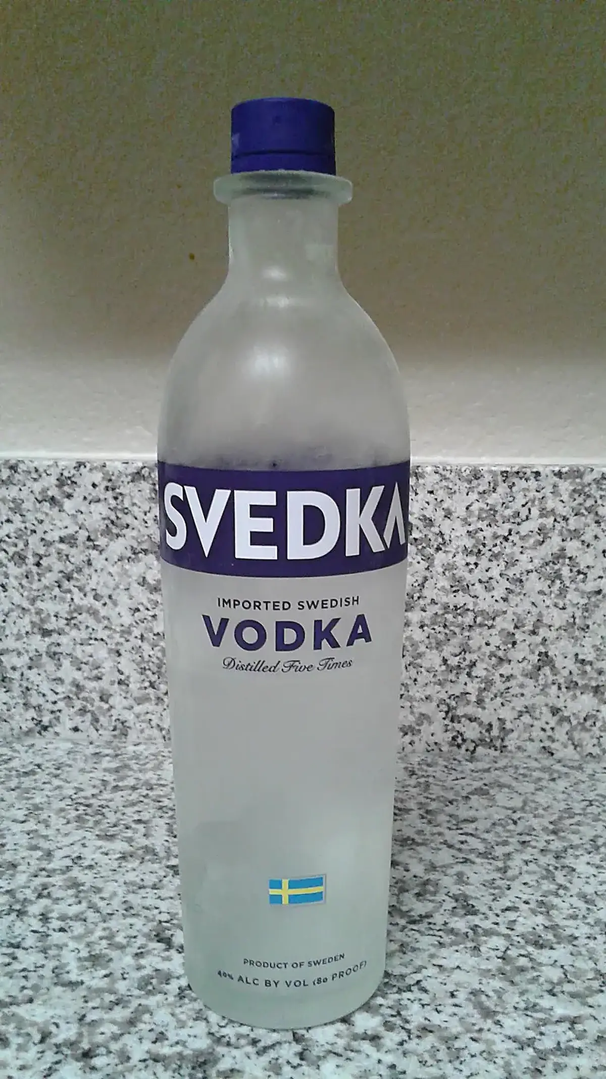 Detalle de superficie: Unflavored Svedka Vodka