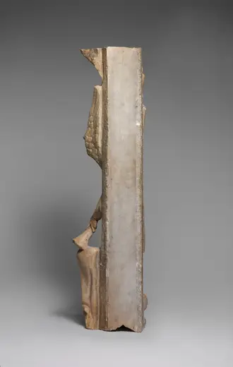 Surface detail: Pilaster of Angels Sounding Trumpets from the Parapet of a Pulpit MET DP169507