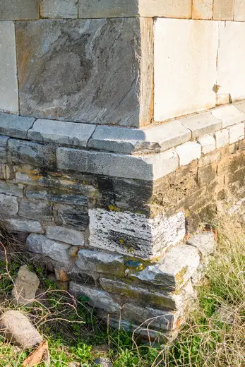 Surface detail: San Parteo Church foundations in Lucciana Corsica