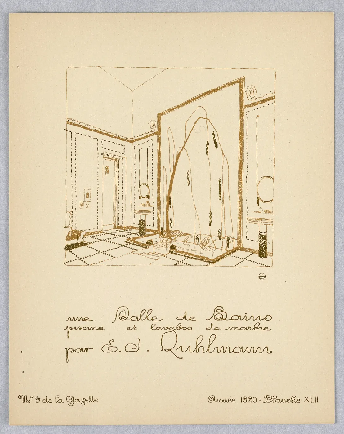 Oberflächendetail: Print, Gazette du Bon Ton, Vol. 2, No. 9, pages de Croquis, Plate 42, 1920 (CH 18509409)