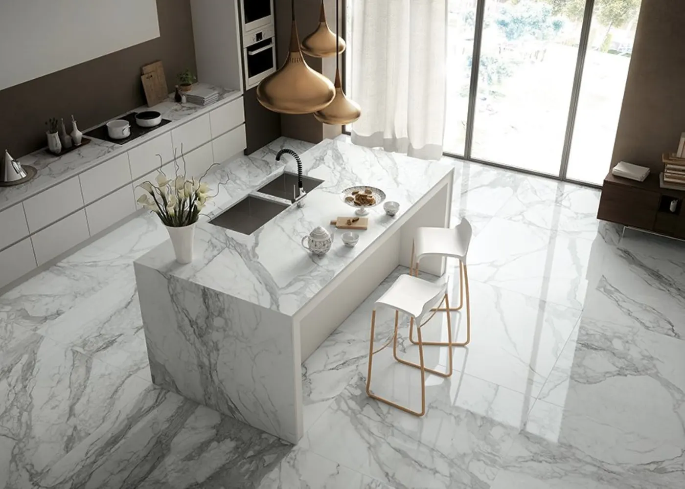 Pavimento in pietra naturale – Marmi di Carrara