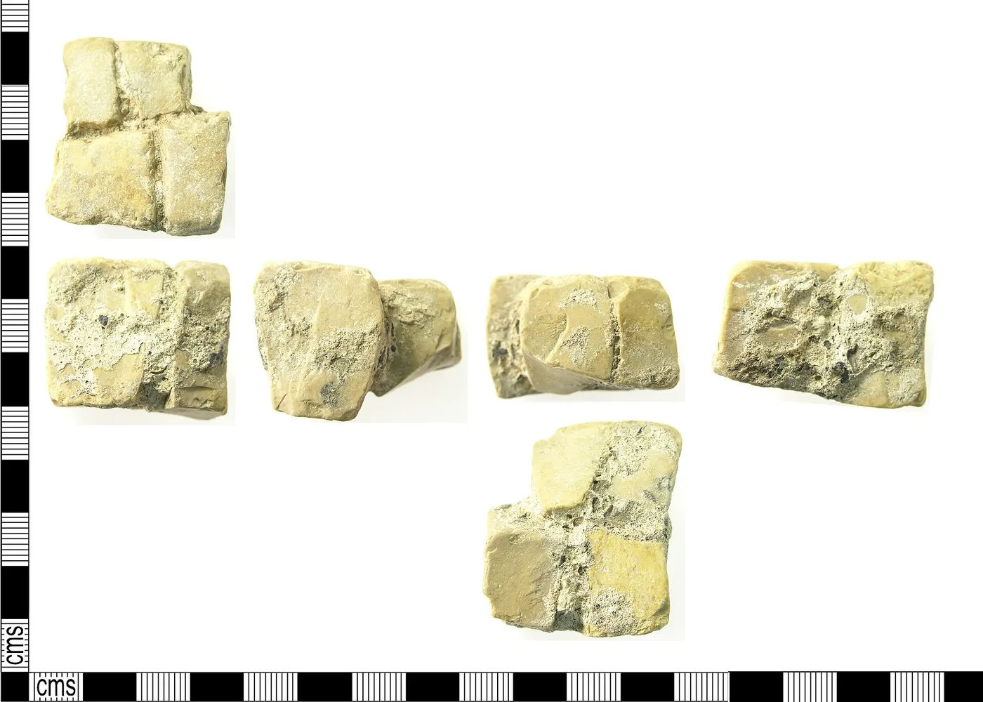Flooring: Fragment of Roman mosaic flooring consisting of 4 joined tesserae. (FindID 765647)