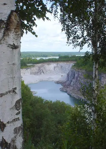 Quarry view: Limestone quarry landscape