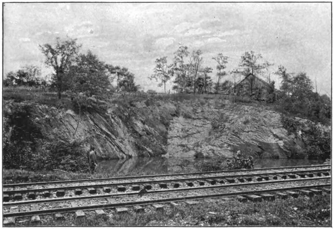 Steinbruchansicht: Slate Quarry Fig 2 Plate XXIV WBClark 1898