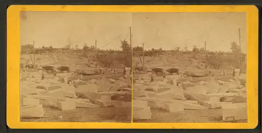 Quarry view: Hallowell granite quarry, by Morse & Simmons