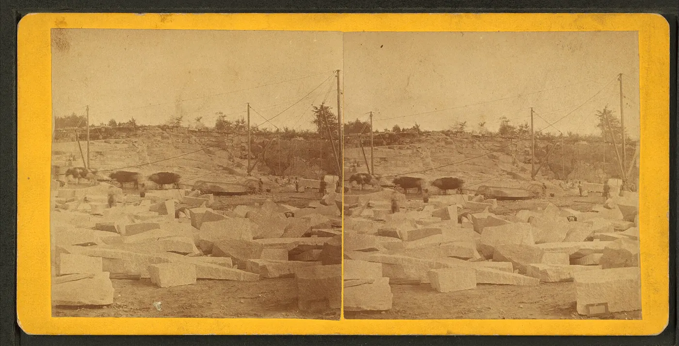 Quarry view: Hallowell granite quarry, by Morse & Simmons