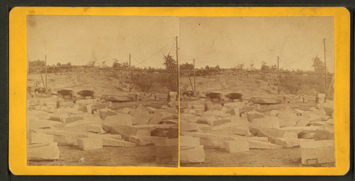 Steinbruchansicht: Hallowell granite quarry, by Morse & Simmons