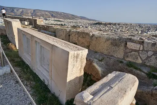 Slab surface: Marble slabs from the Parthenon on September 20, 2020