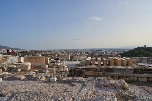 Slab surface: Marble slabs from the Parthenon on the Acropolis, 20 September 2020