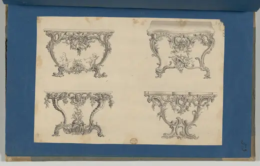 Slab surface: Frames for Marble Slabs, in Chippendale Drawings, Vol. I MET DP-14278-048
