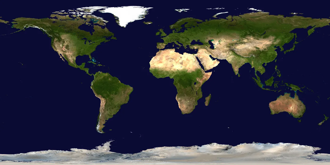Plattenoberfläche: Blue Marble 2002