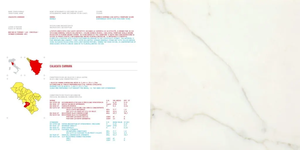Slab surface in natural stone – Marmi di Carrara