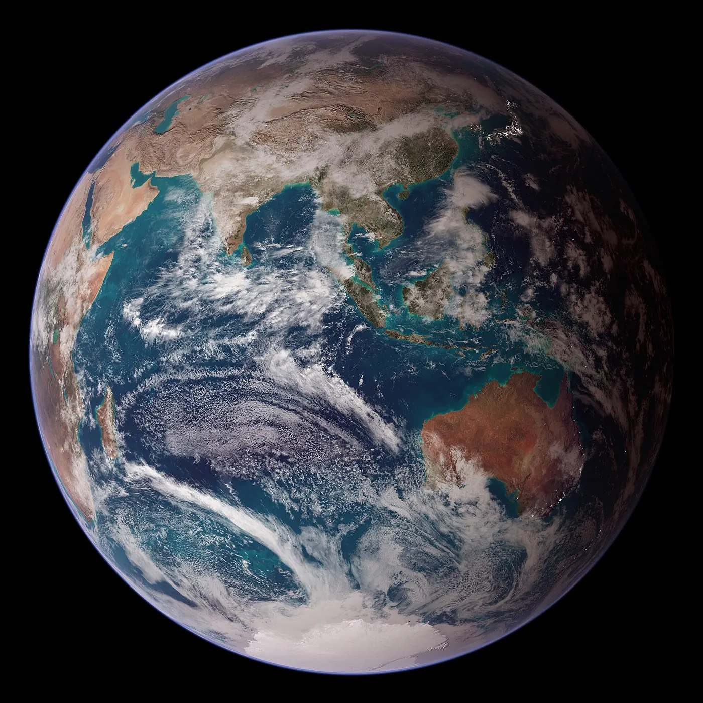 Slab surface: Blue Marble Eastern Hemisphere