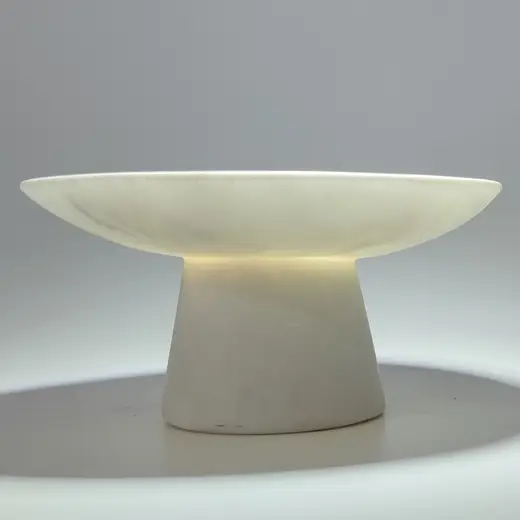 Slab surface: Carrara marble collared bowl