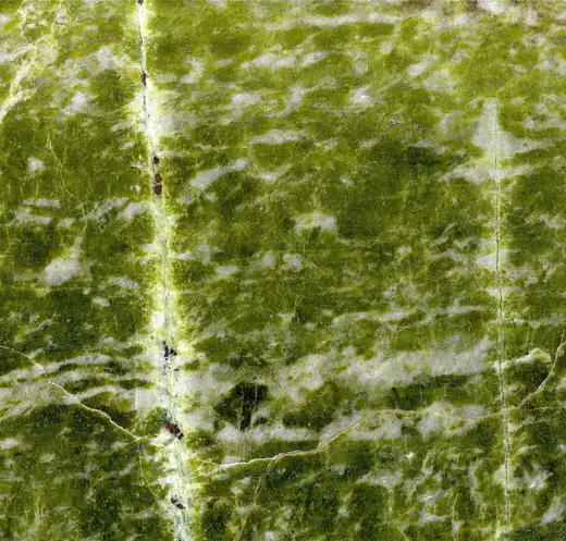 Slab surface: Irish Green Marble (Connemara Marble Formation, Neoproterozoic; Ordovician metamorphism; G