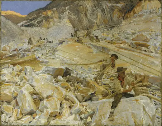 Slab surface: John Singer Sargent - Bringing Down Marble from the Quarries to Carrara (1911)