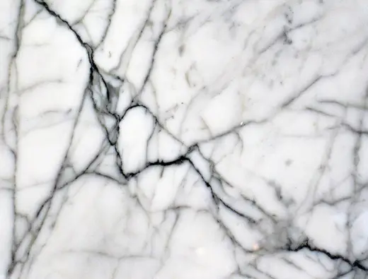 Slab surface: Statuarietto White Marble (Apuan Marble Formation, Tertiary metamorphism of Jurassic limes