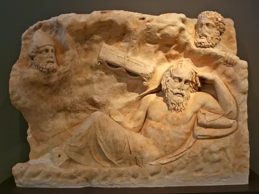 Slab surface: Brauron - Marble slab with the Recall of Philoctetes