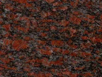 Goa Red granito, muestra pulida – Marmi di Carrara – negro, antracita (1)
